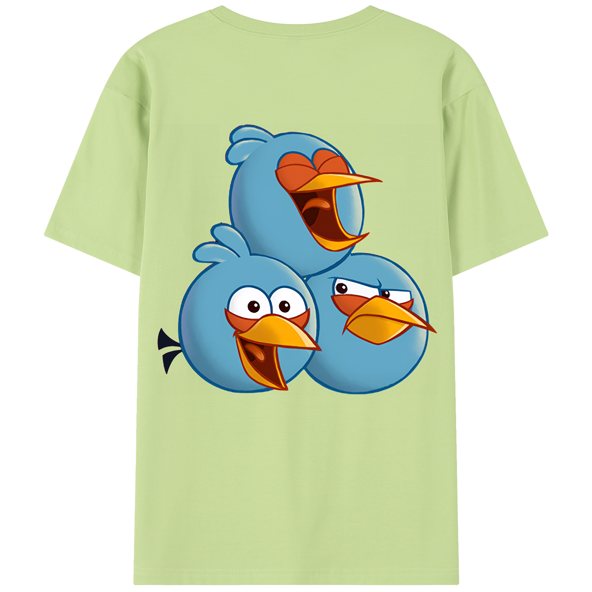（画像用） Angry Birds アングリーバード 綿100％半袖Tシャツ（背面プリント）
